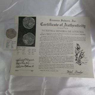 1622 Atocha 8 Reales Grade 3 Potosi W Shipwreck Silver Coin 21.  20 Grams
