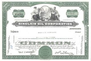 Sinclair Oil Old Stock Certificate Share