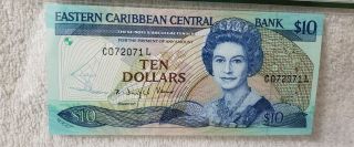 ND 1985 - 93 East Caribbean States/St.  Lucia Pick 2312 10 Dollars PMG 66 EPQ 2