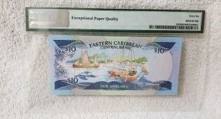 ND 1985 - 93 East Caribbean States/St.  Lucia Pick 2312 10 Dollars PMG 66 EPQ 3