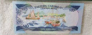 ND 1985 - 93 East Caribbean States/St.  Lucia Pick 2312 10 Dollars PMG 66 EPQ 4