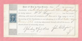 1866 England & Nevada Silver Mining Company Power Of Substitution Form R34c