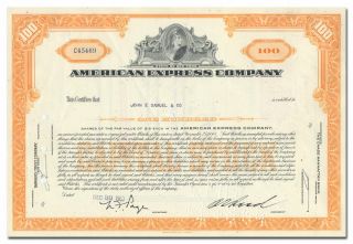 American Express Company Stock Certificate (centurion Vignette)
