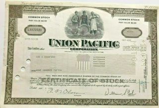 Union Pacific Railroad Stock Certificate