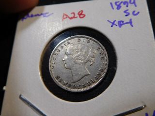 A28 Canada Newfoundland 1894 5 Cents Xf,  Trends 75 Cad In 40