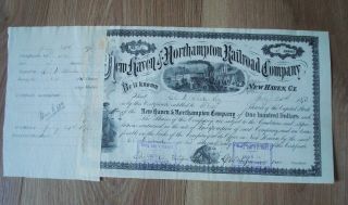 1873 Haven & Northampton Railroad Stock Certificate No.  530