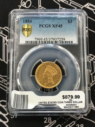 United States Gold Coin Three Dollar 3 Dollar - (1854 - 1889) (mad011781)