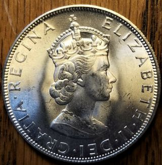 Bermuda 1964 Crown Brilliant Au Silver World Coin (p)