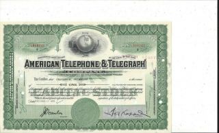 American Telephone & Telegraph Company.  1957 Common Stock Certificate