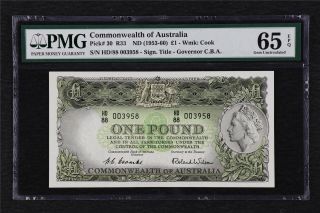 1953 - 60 Commonwealth Of Australia 1 Shillings Pick 30 Pmg 65 Epq Gem Unc