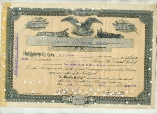 1948 Lexington Union Station Kentucky Company Stock Certificate