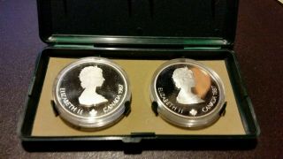 1987 Canada RCM $20 Silver 1988 Calgary Olympic Games Silver Proof 2 Coin Set 2