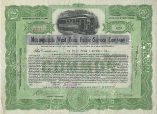 Monongahela West Penn Public Service Company - Stock Certificate - Common