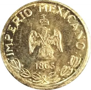 1865 Mexico 8k Gold Maximillian Token,  Imperio Mexicano,  Maximiliano,
