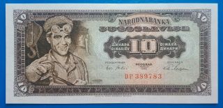 Yugoslavia; 10 Dinara 1965,  Small Ser.  Numbers,  Gem Unc
