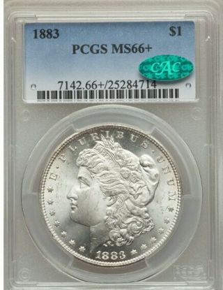 1883 - P Morgan Silver Dollar Pcgs Ms66,  Cac