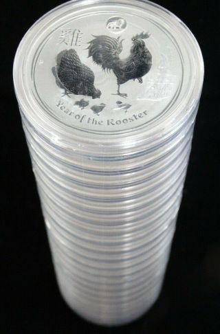 2017 Australian Silver Lunar Lion Privy 1 Oz Year Of The Rooster Roll Of 20