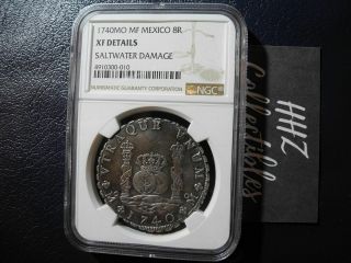 Ngc Mexico 1740 Pillar 8 Reales Philip V Spanish Colonial Silver Coin Xf No Rev