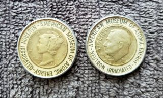 1941 And 1947 Encased Dime American Museum Of Atomic Energy Neutron Irradiated