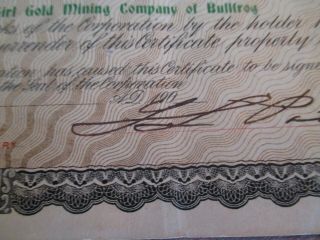 Early 1900 ' s Yankee Girl Gold Mining Co.  of Bullfrog Nevada Stock Certificate 3