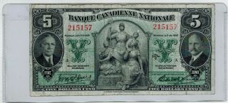 Canada 1935 Banque Canadienne Nationale $5 - F - Wilson/leman
