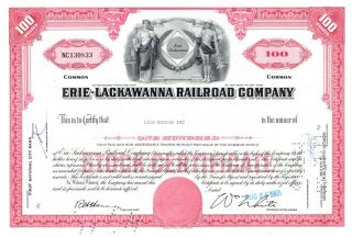 Erie Lackawanna Railroad Company Stock Certificate
