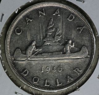 Xf/au Swl 1946 Canada Silver Dollar