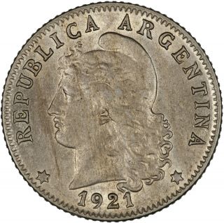Argentina 1921 20 Centavos About Unc
