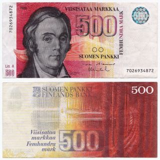 Finland,  500 Markkaa 1986 (1991),  Pick 120,  Vf,  Litt.  A