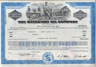The Standard Oil Company Bond Stock Certificate Gas Refining
