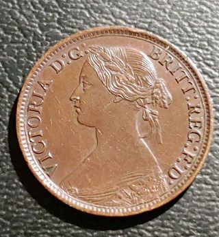 Great Britain,  1861,  1 Farthing,  Bronze Coin.