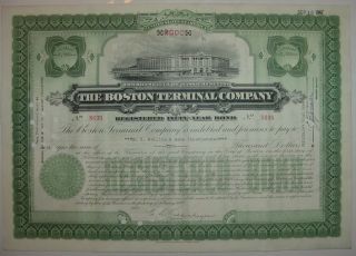 Boston Terminal Company Bond Stock Certificate Railroad