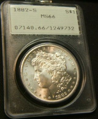 1882 - S Pcgs Ms66 Morgan Silver Dollar Beauty Old Rattler
