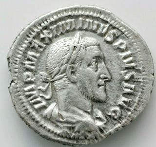 Roman Empire Maximinus I,  235 - 238.  Ar 3.  38gr;21mmdenarius,  Rome.  Imp Maximinvs