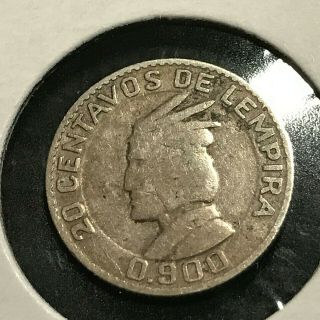 1952 Honduras Silver 20 Centavos