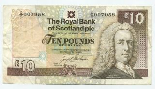 1993 Royal Bank Of Scotland Ten Pounds Banknote Pick 353a