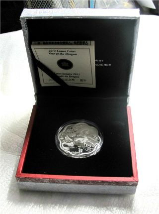 2012 Canada $15 Silver Dollars Lunar Lotus Year Of The Dragon 9999