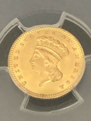 1862 GOLD DOLLAR,  TYPE 3,  PCGS MS 63,  INDIAN PRINCESS ⭐️⭐️⭐️⭐️⭐️ 5