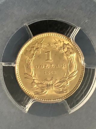 1862 GOLD DOLLAR,  TYPE 3,  PCGS MS 63,  INDIAN PRINCESS ⭐️⭐️⭐️⭐️⭐️ 8