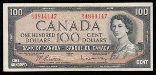 1954 Bank Of Canada $100 Banknote - Bc - 43b - Face Value