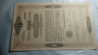 Austria - Hungary 4 Mortgage Bond 1000 Gulden/forint Certificate,  1899
