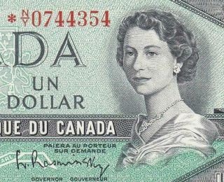 1954 Bank Of Canada Qeii $1 Star Note " N/y " ( (aunc))