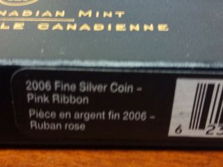 2006 Canada $5 Silver coin,  Pink Ribbon Enamel 3