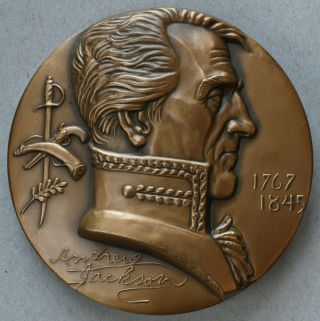 Andrew Jackson 3 " Bronze Medal (nyu Hall Of Fame For Great Americans) Medallion
