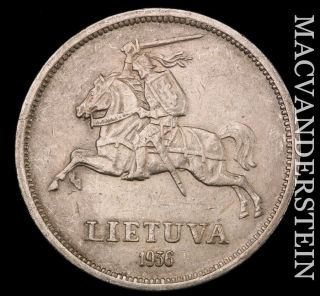 Lithuania: 1936 Five Litai - Silver Scarce Nr679