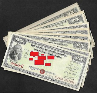 Us Savings Bond Unc Series E $25 Issued Mount Vernon N.  Y.  Washington Gem Unc