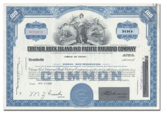 Chicago,  Rock Island And Pacific Railroad Company Stock Certificate