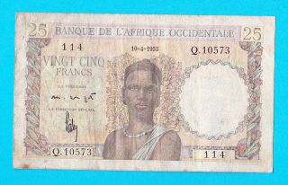French West Africa.  25 Francs 1953.