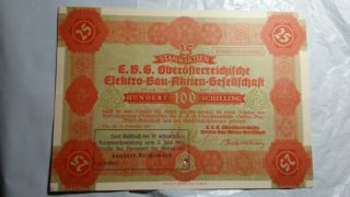 Austria Set Of Three 1937 Elektro - Bau - Aktien - Gesellschaft Bond Certificates