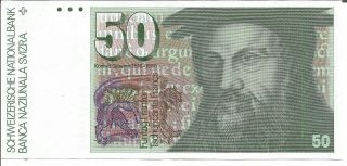 Switzerland 50 Franken 1988 P 56.  Unc.  4rw 16nov